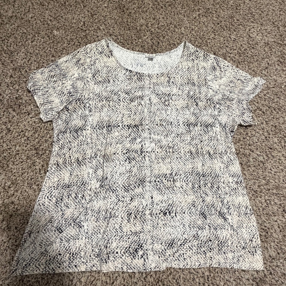 Croft & Barrow Womens 2X Snakeskin Abstract Print Short Sleeve Knit Top Blouse